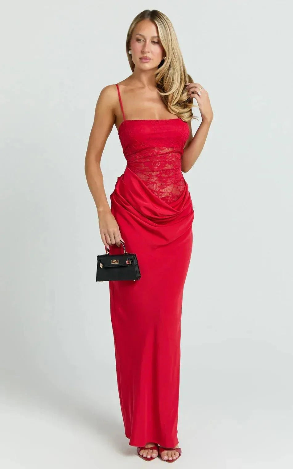 Mira Maxi Dress - Red - MissMuse Co.
