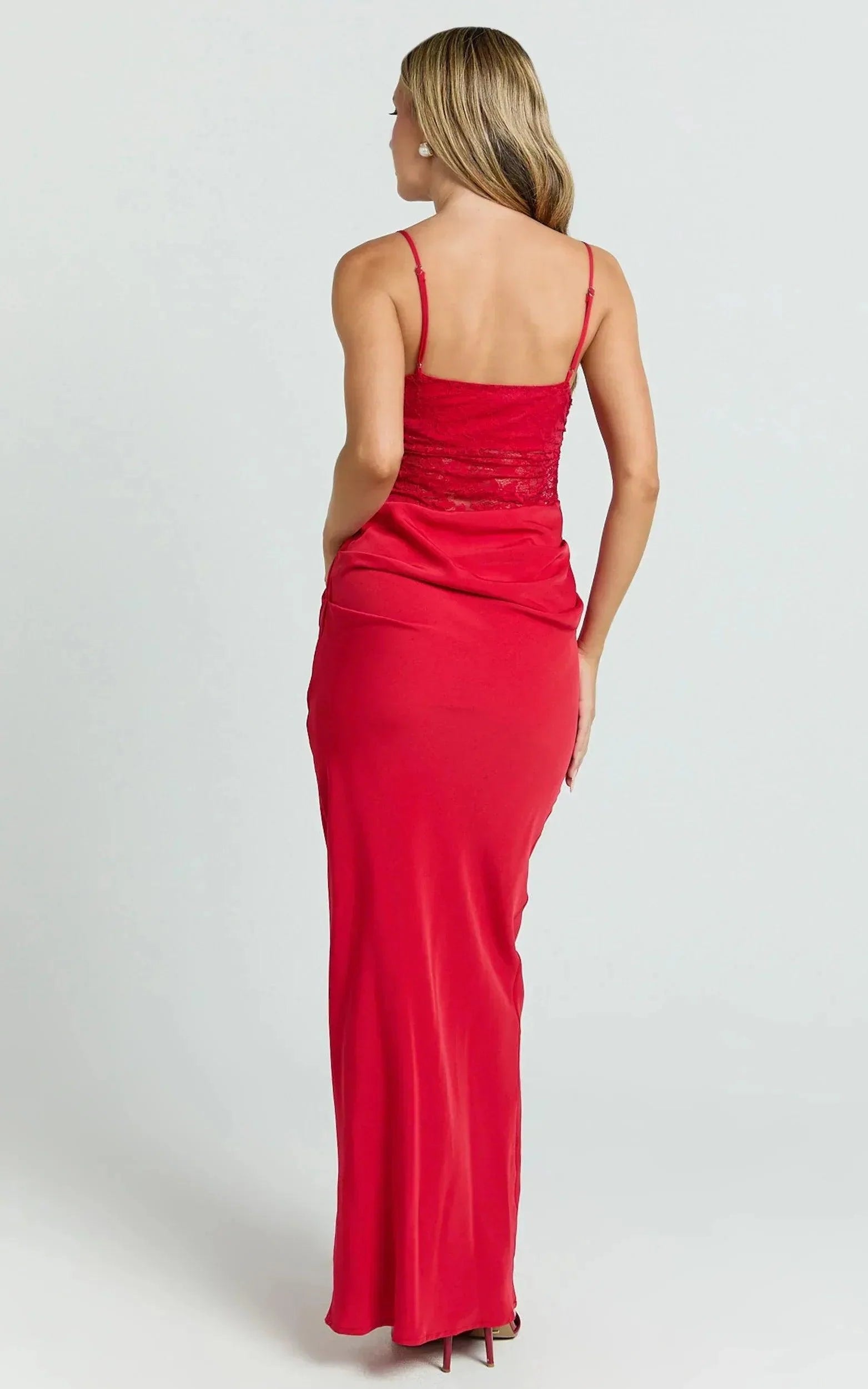 Mira Maxi Dress - Red - MissMuse Co.