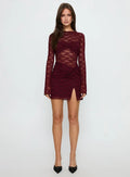 Nola Mini Dress - Burgundy - MissMuse Co.