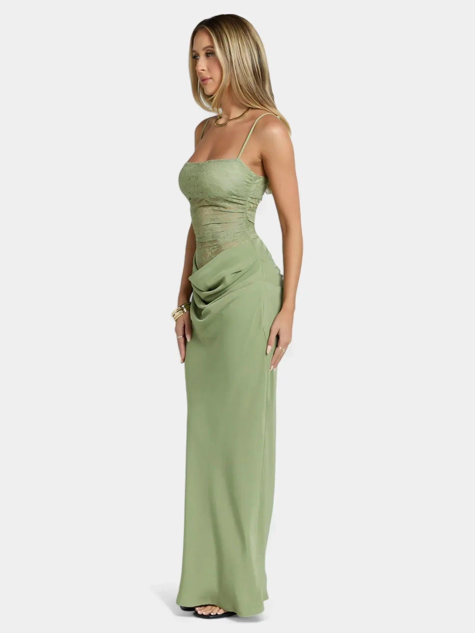 Mira Maxi Dress - Green - MissMuse Co.
