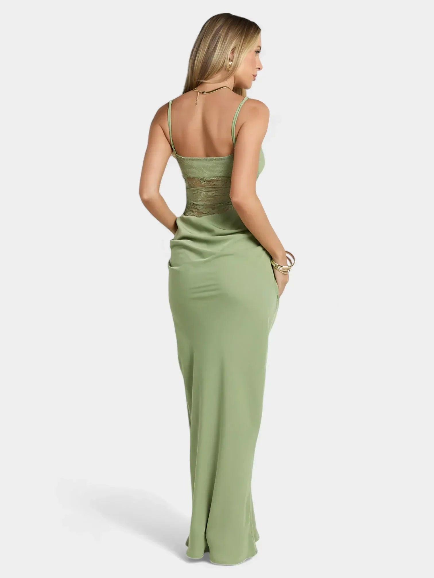 Mira Maxi Dress - Green - MissMuse Co.