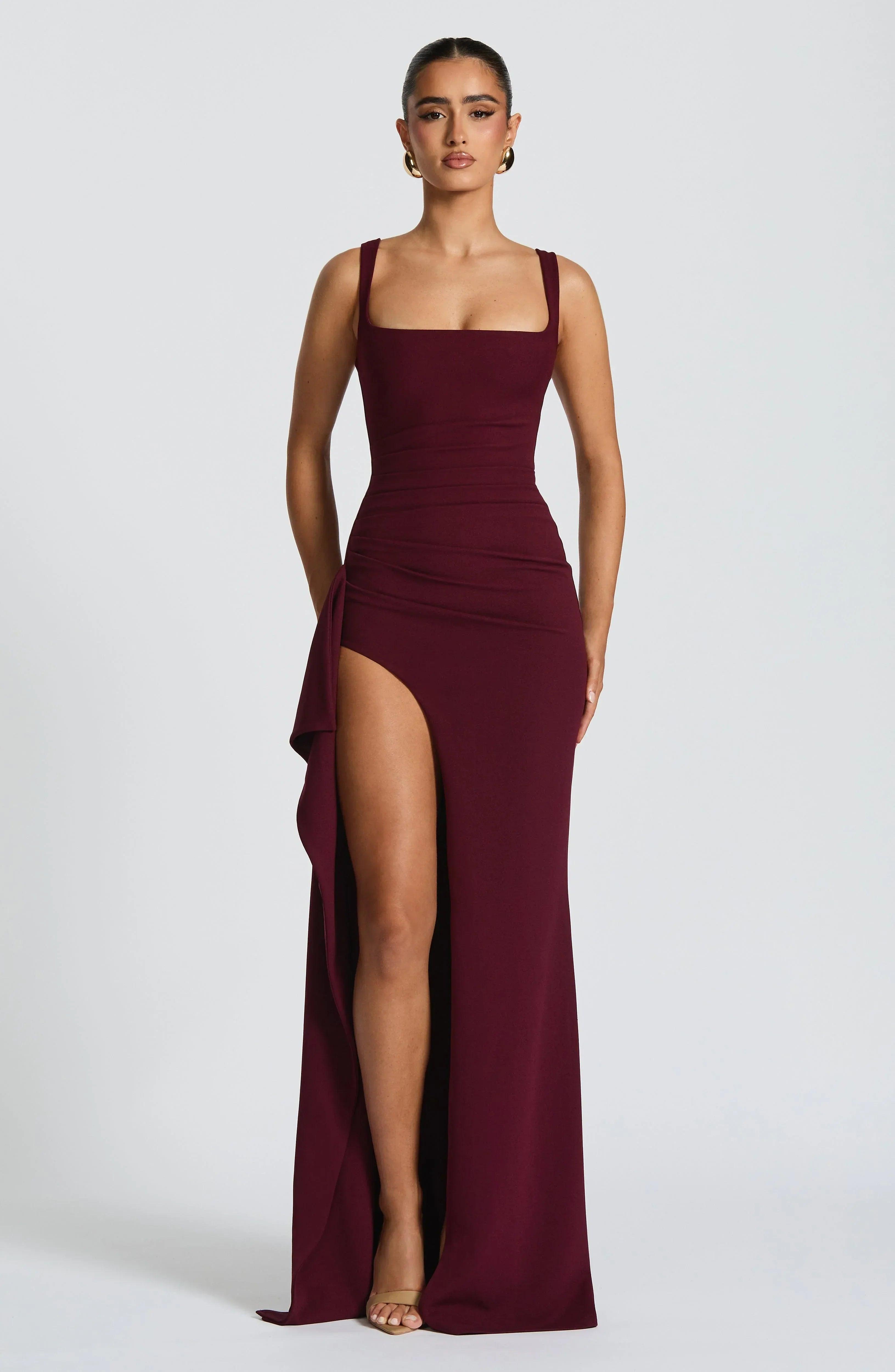 Milo Maxi Dress - Cherry Lacquer - MissMuse Co.