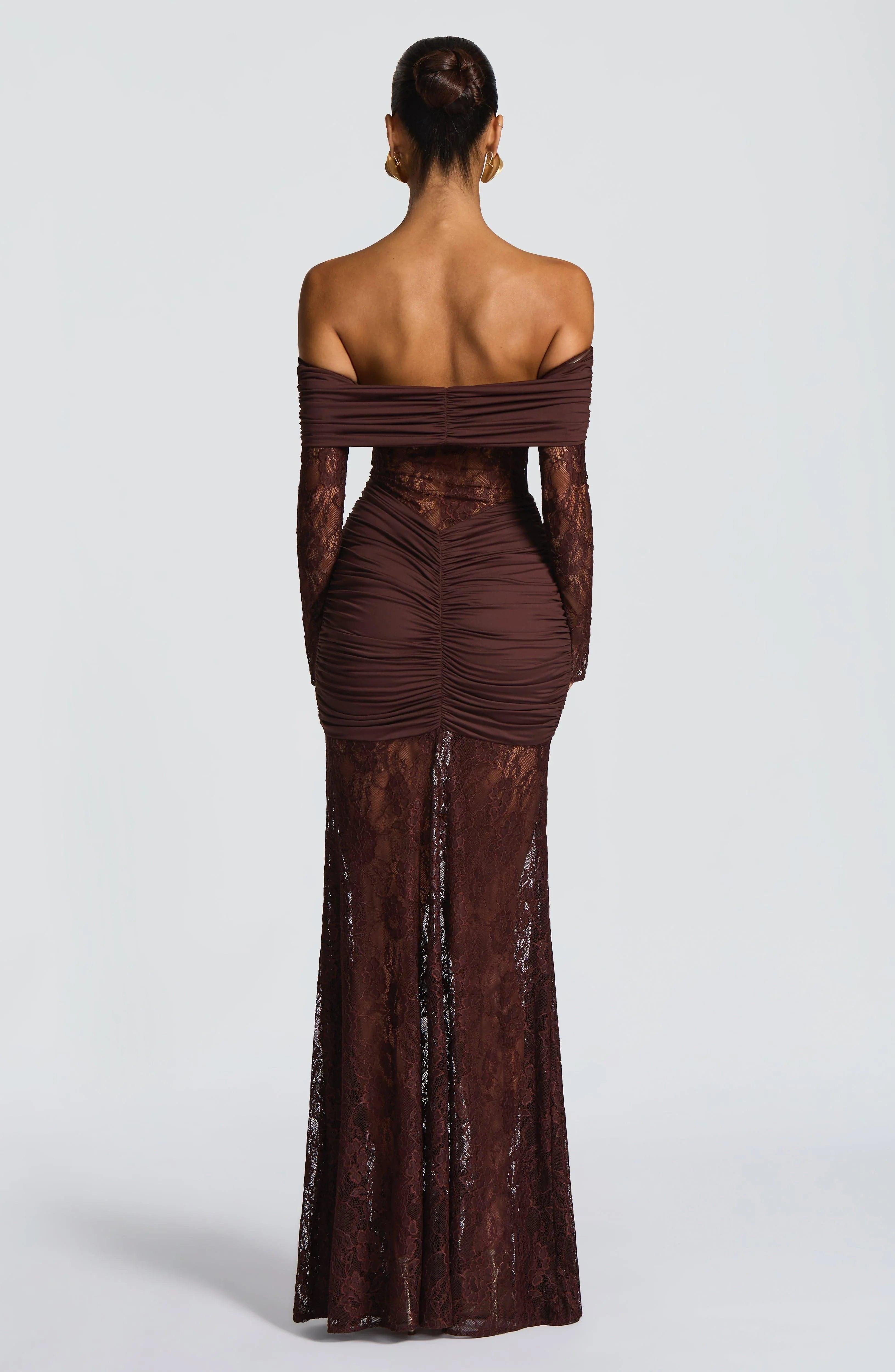 Hanna Maxi Dress - Plum Brown - MissMuse Co.
