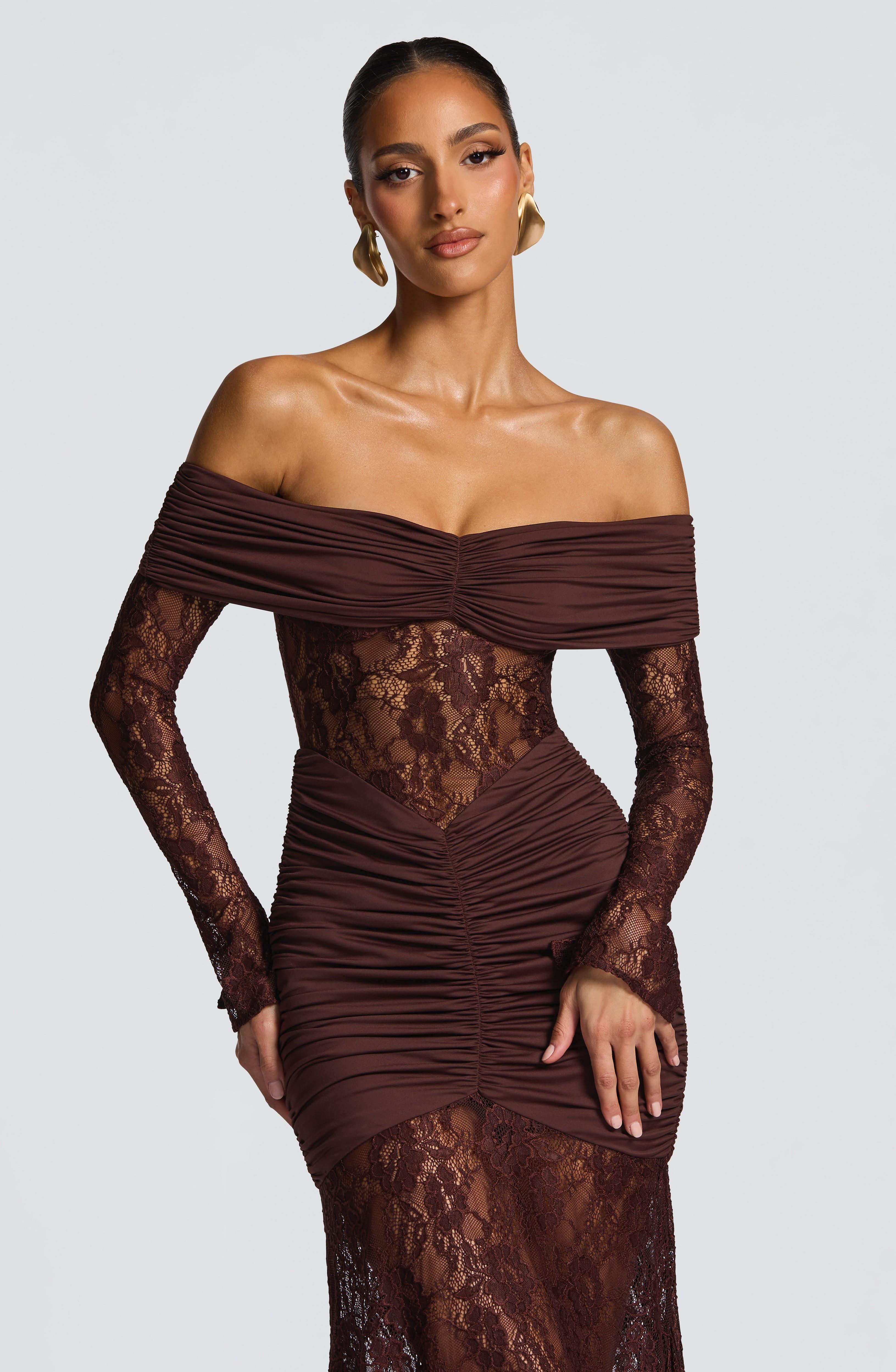 Hanna Maxi Dress - Plum Brown - MissMuse Co.