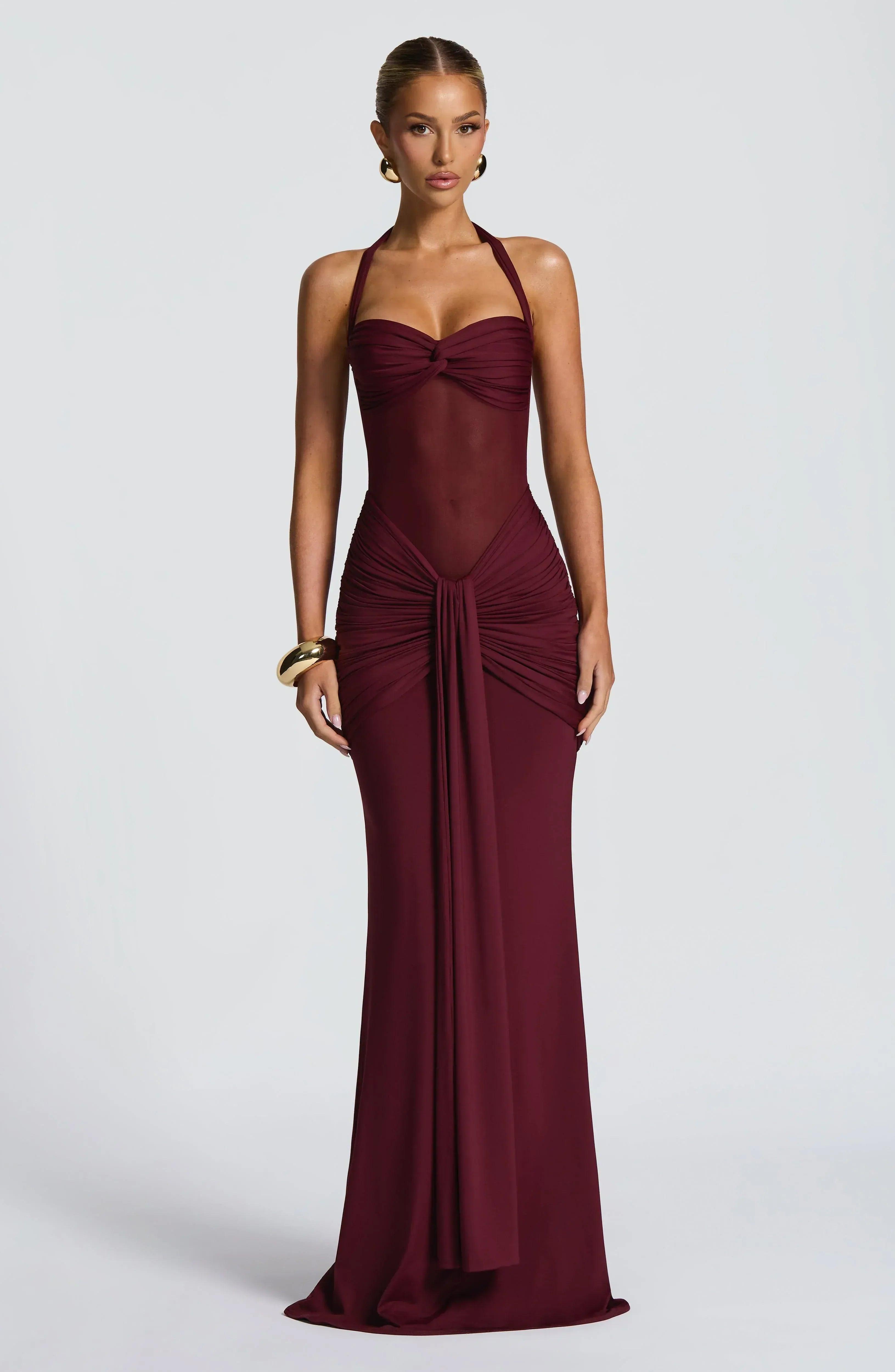 Jolene Maxi Dress - Cherry Lacquer - MissMuse Co.
