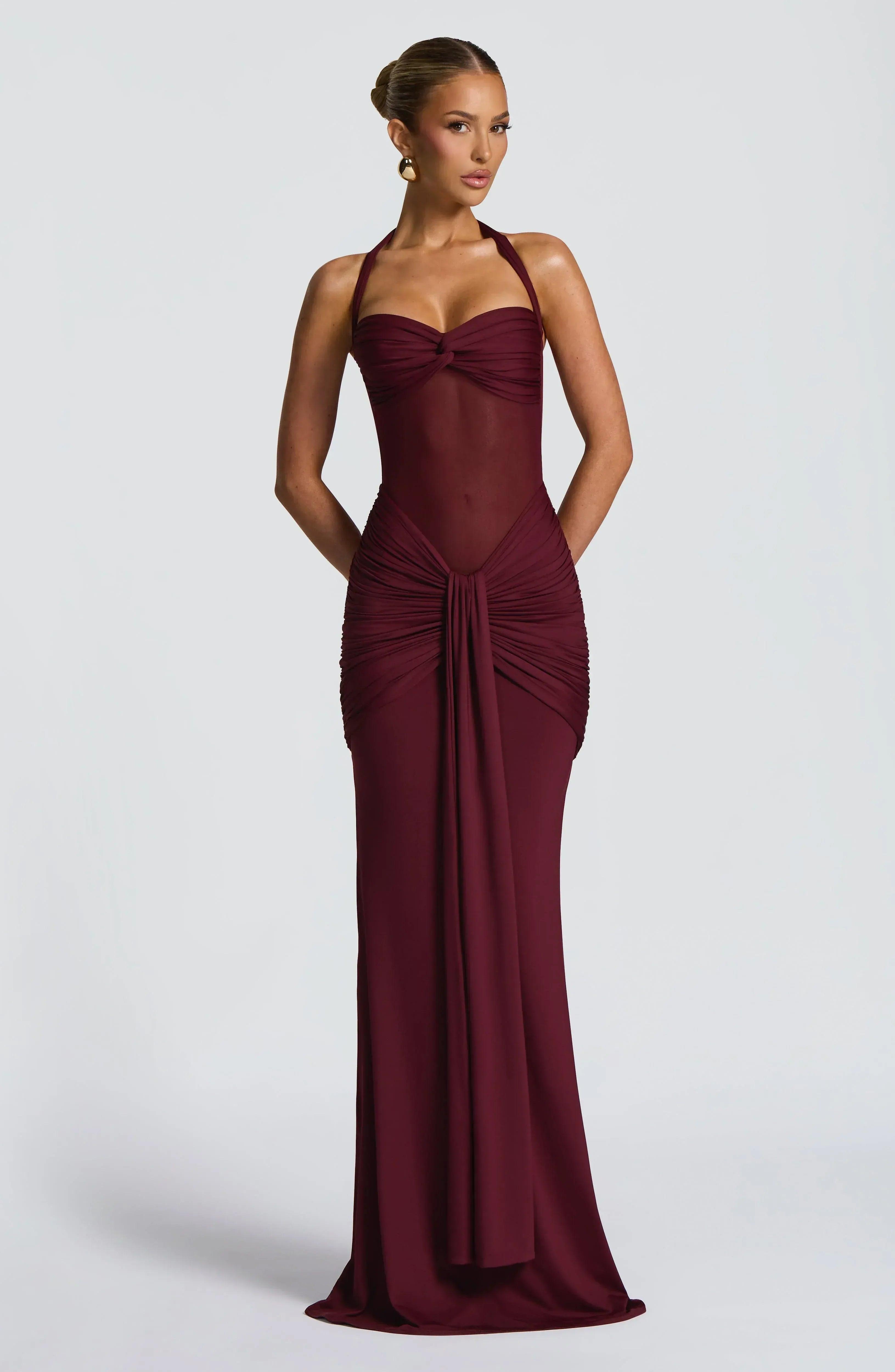 Jolene Maxi Dress - Cherry Lacquer - MissMuse Co.